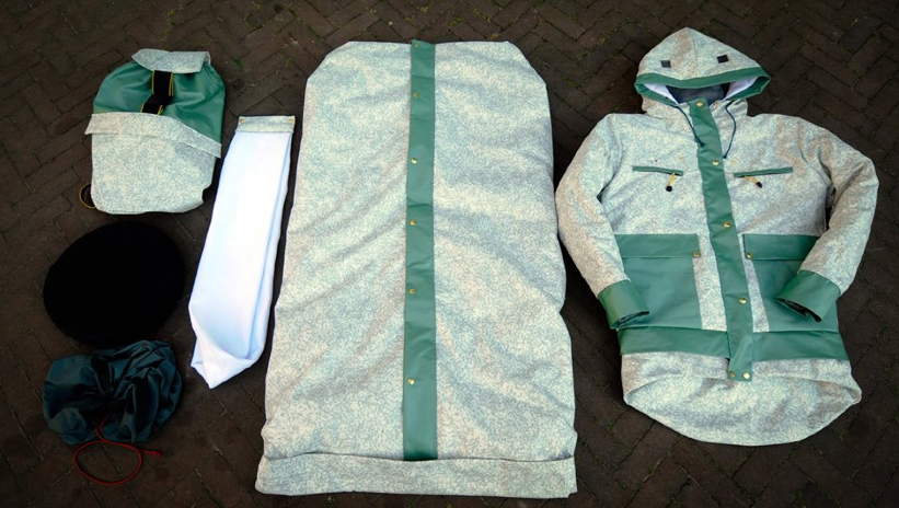 Sheltersuit coat doubles as a sleeping bag for the homeless