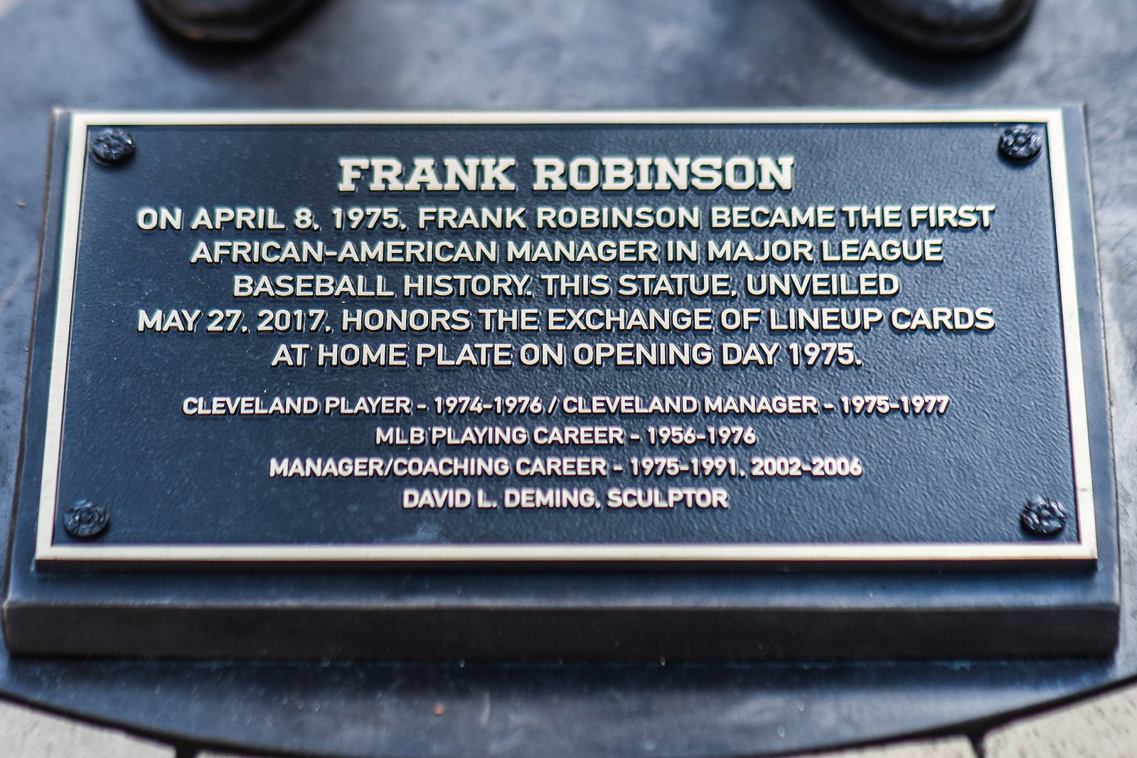 Cleveland Indians unveil statue of Frank Robinson