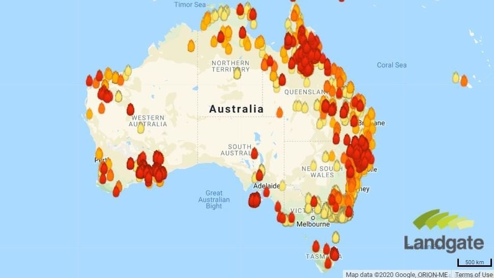 Map Australia Fires