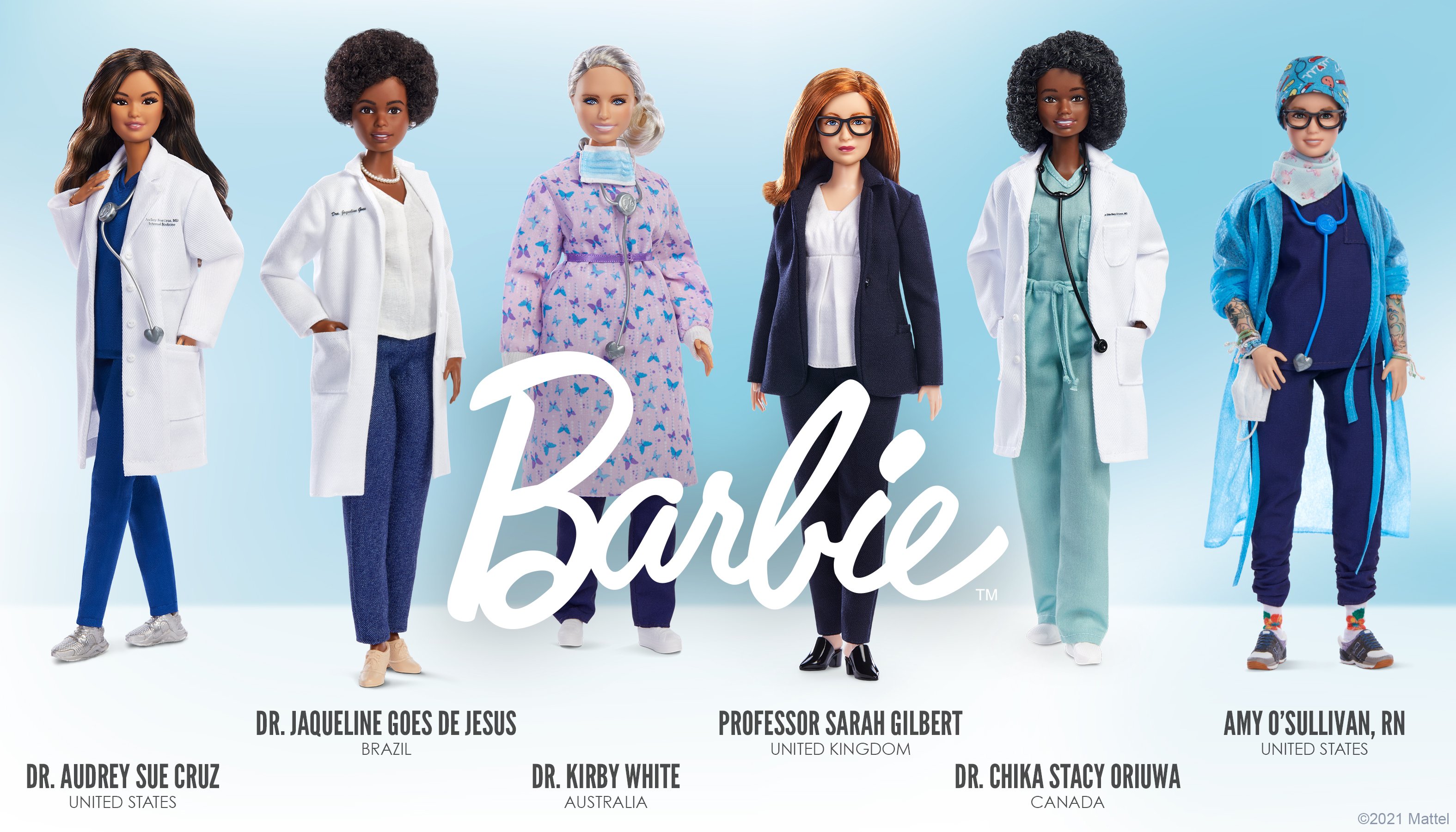 Mattel Honors Six Female Pandemic Heroes With Custom Barbie Dolls