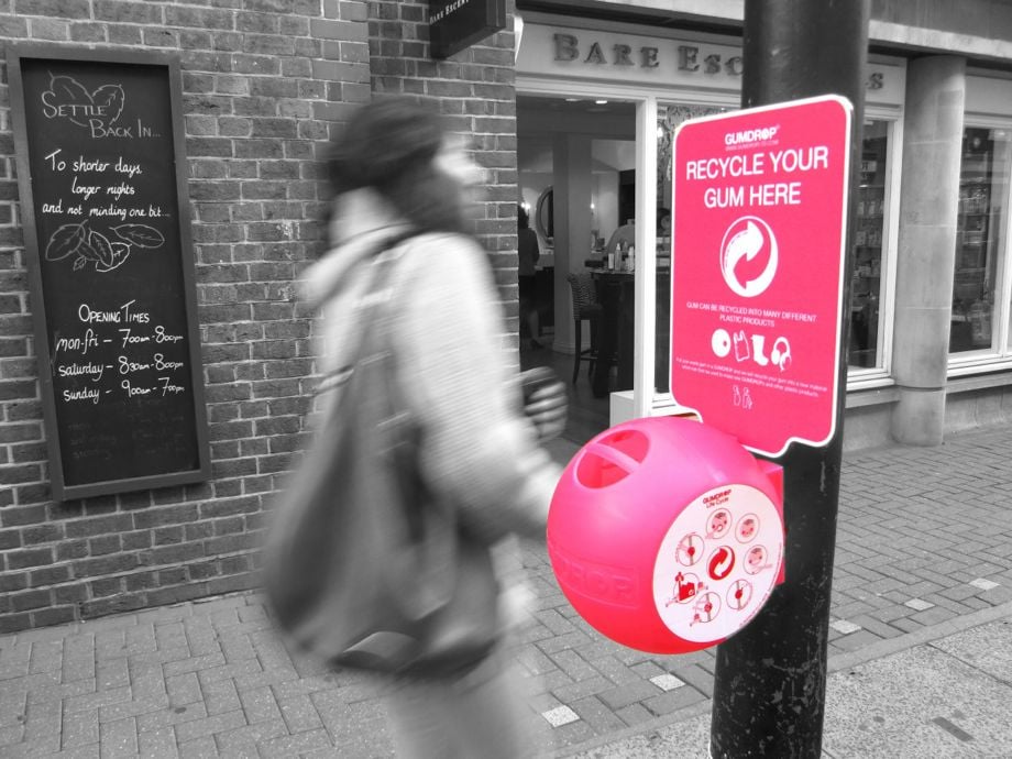 Playful Gumdrop Bins Help Reduce Sticky Gum Litter And Give It A Second Life