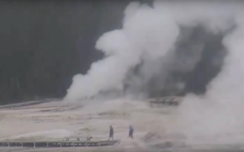 Yellowstone's Ear Spring Geyser Spews Out Water, Steam, Mud, And . . . Human Trash!