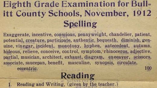 Are You Smarter Than An Eighth Grader (In 1912)?